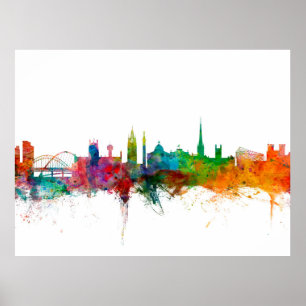 Poster Newcastle England Skyline