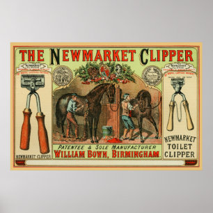 Poster Newmarket Clipper Horse publicité publicité et Vin