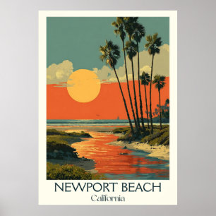 Poster Newport Beach California Art Côte haut