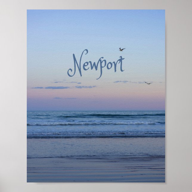 Poster Newport Beach Californie Ocean Sunrise Blue (Devant)