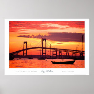 Poster Newport Bridge at Sunset