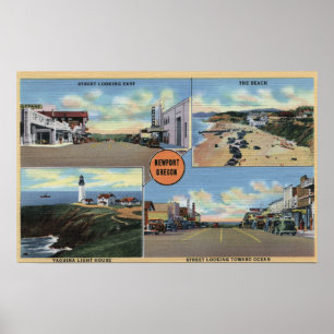 Poster Newport, Orégon - phare de Yaquina, principal
