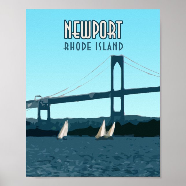 Poster Newport Rhode Island Bateaux Vintages (Devant)