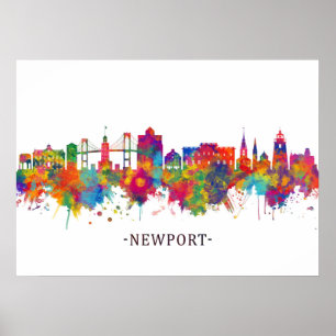 Poster Newport Rhode Island USA Skyline