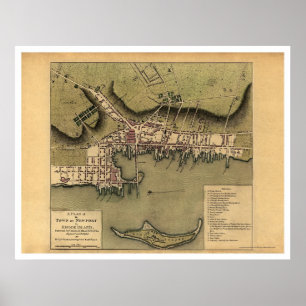 Poster Newport, RI Town Map - 1777