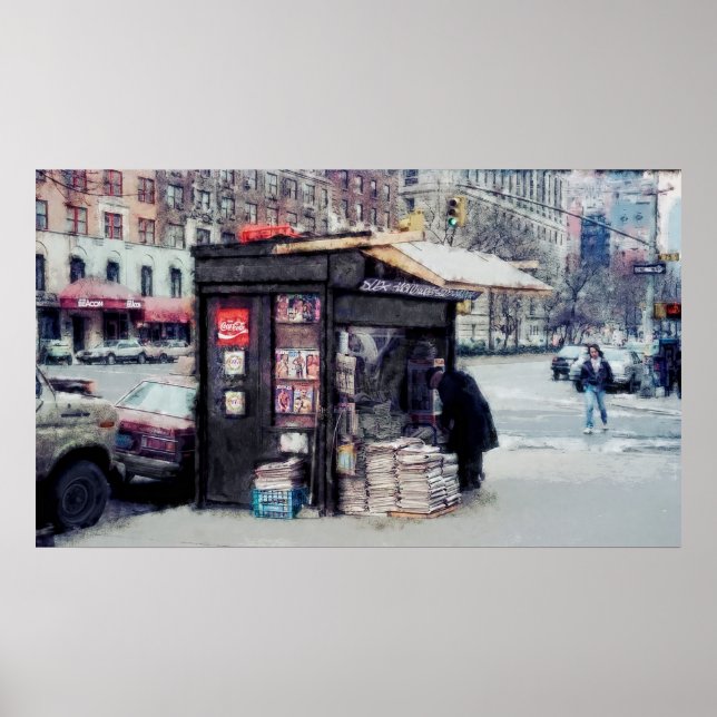 Poster NEWSTAND at BROADWAY and 75th Street - NEW YORK (Devant)