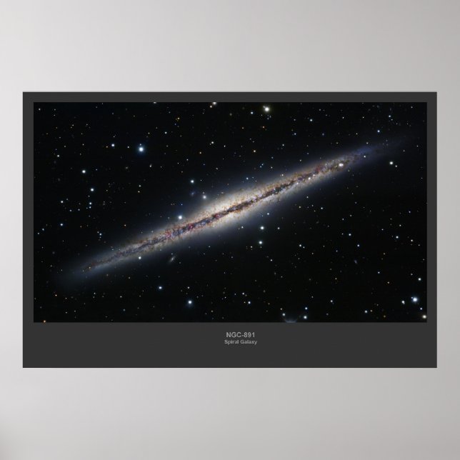 Poster NGC-891 Galaxie spirale (Devant)