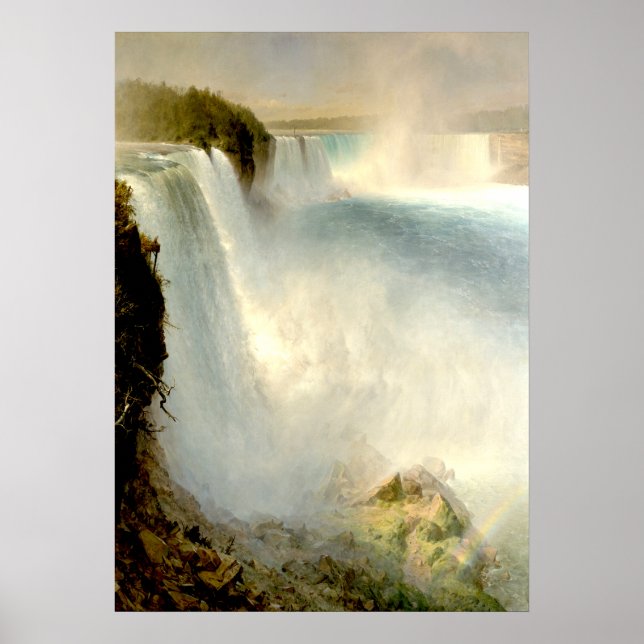 Poster Niagara Falls, American Side par Frederic Church (Devant)