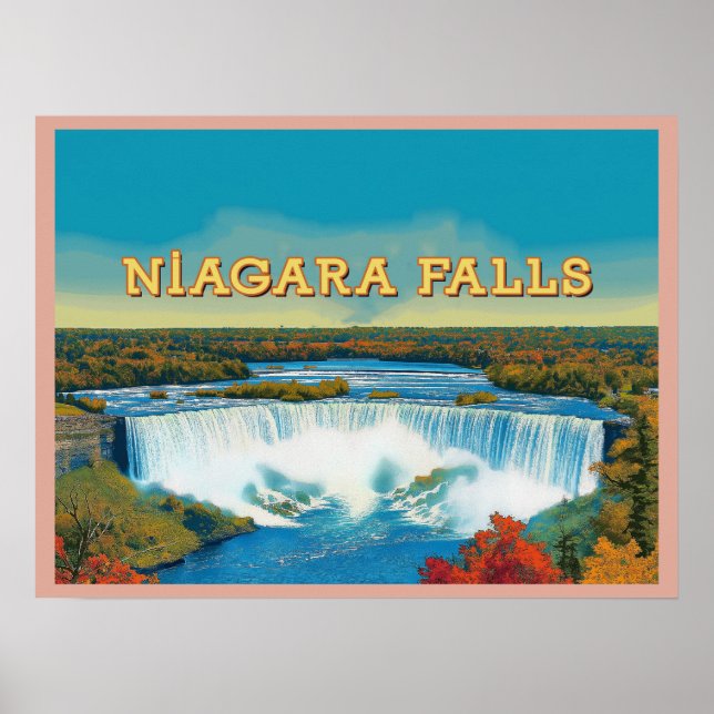 Poster Niagara Falls - Superbe paysage de chutes d'eau (Devant)