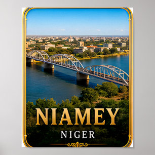 Poster Niamey Fleuve Niger et Beauté du Sahel