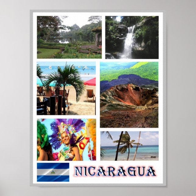 Poster Nicaragua - Mosaic - (Devant)