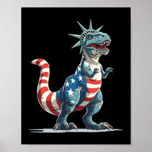 Poster Nice Dinosaure Dans La Statue De La Liberté Pour L