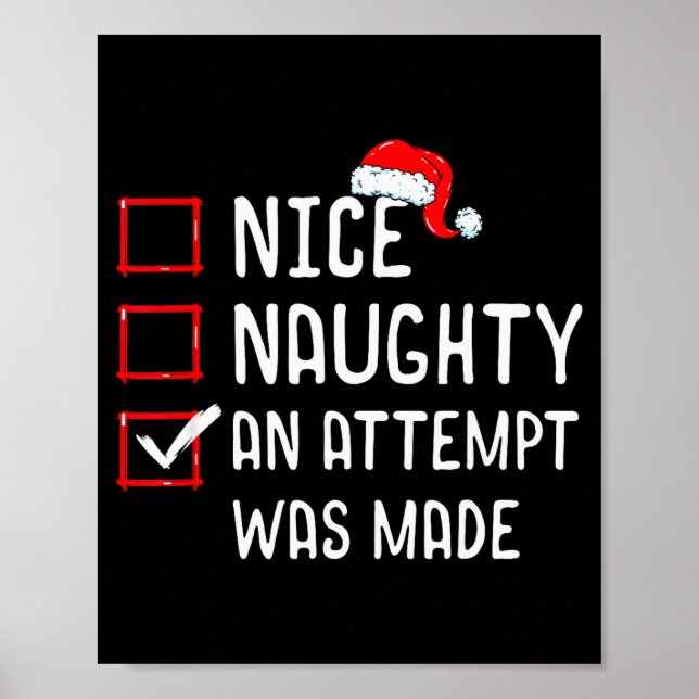 Poster Nice Naughty An Attempt Was Made Christmas List  (Devant)