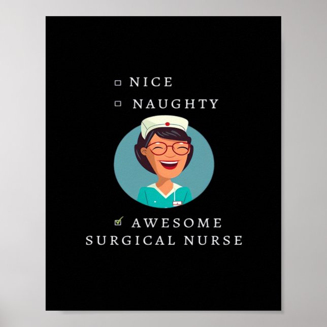 Poster Nice Naughty Awesome Surgical Nurse  (Devant)