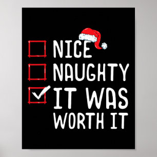 Poster Nice Naughty C'Était Vaut La Liste De Noël