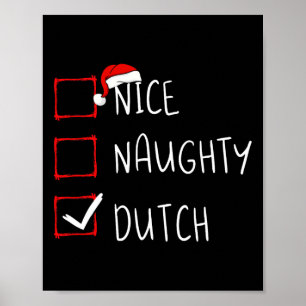 Poster Nice Naughty Dutch Christmas Pays-Bas Heritage
