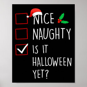 Poster Nice Naughty Est Que C'Est Halloween Pourtant Fami