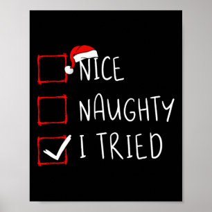 Poster Nice Naughty I Trié Liste de Noël Noël Noël Noël N