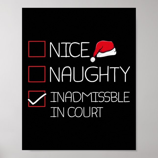 Poster Nice Naughty Inadmissible En Cour Noël Pajam (Devant)