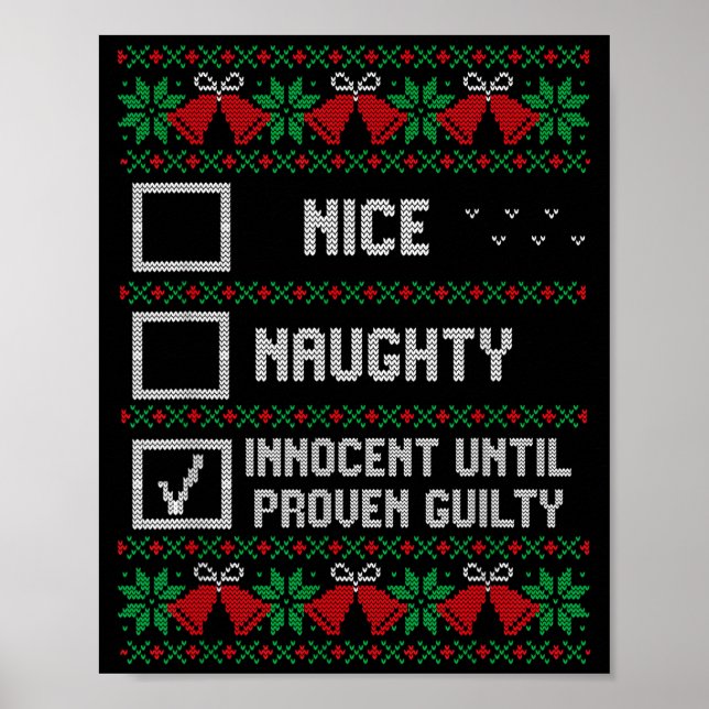 Poster Nice Naughty Innocent Until Proven Guilty Christma (Devant)