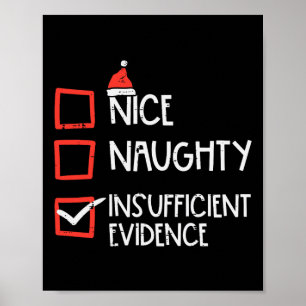 Poster Nice Naughty Insuffisant Preuve Noël Fun X