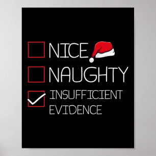 Poster Nice Naughty Insuffisant Preuves Pajam de Noël