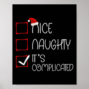 Poster Nice Naughty It's Complicated Christmas List Santa