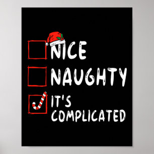 Poster Nice Naughty It's Complicated Christmas List Santa