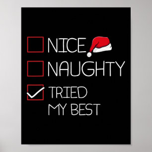 Poster Nice Naughty J'Ai Essayé Mon Meilleur Pajama De No