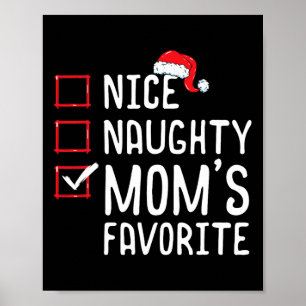 Poster Nice Naughty Maman's Favorite Christmas List