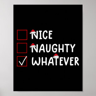 Poster Nice Naughty Quoi que mignon Noël