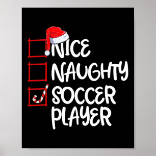 Poster Nice Naughty Soccer Joueur Fun Soccer Noël Li
