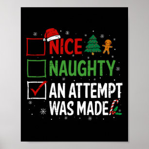 Poster Nice Naughty Une Tentative A Été Fait Liste De Noë