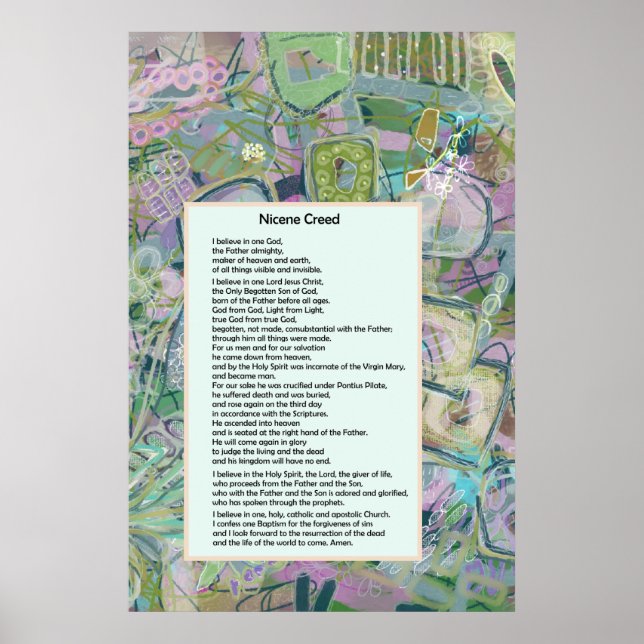 Poster Nicene Creed Christian Print (Devant)