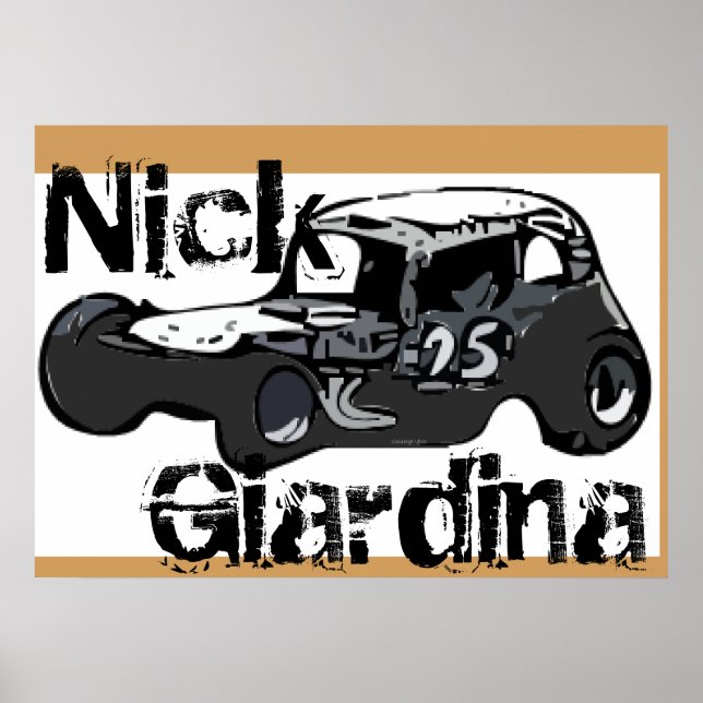 Poster Nick Giardina Coupe Stockcar Modified Racing Car (Devant)