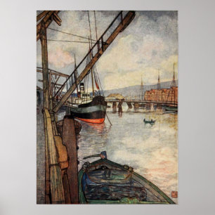 Poster Nico Wilhelm Jungmann ~ Trondhjem Norvège Port