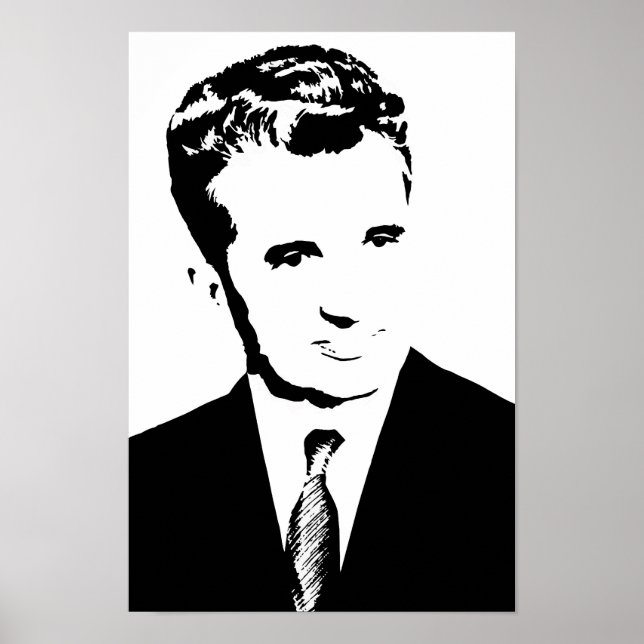 Poster nicolae ceausescu dictateur communiste roumain pcr (Devant)