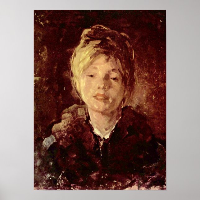 Poster Nicolae Grigorescu - Portrait d'une fille (Devant)