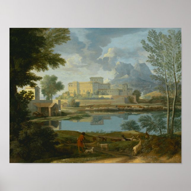 Poster Nicolas Poussin - Paysage au calme (Devant)