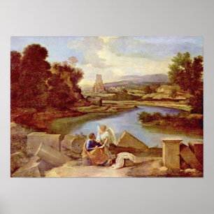 Poster Nicolas Poussin - Paysage avec St Matthew