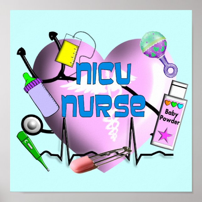 Poster NICU Nurse Canvas ARt Print Graphics Design (Devant)