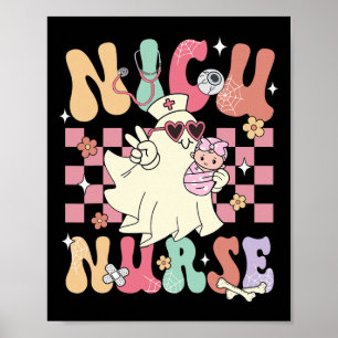 Poster Nicu Nurse Éffrayant Ghost Halloween mignonne Nurs