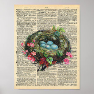 Poster Nid d'oiseaux de printemps sur la page du dictionn