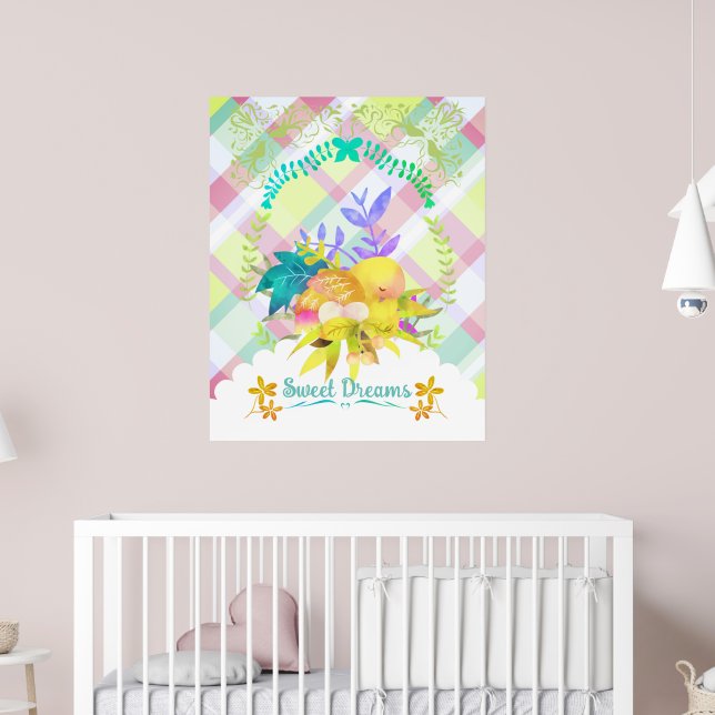 Poster Nid d'oiseaux de rêves doux. (Pépinière 2)