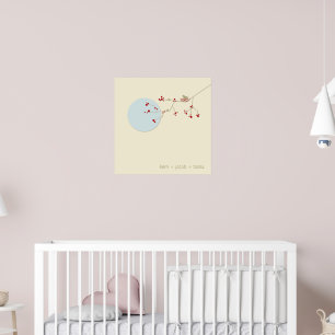 Poster Nidification Oiseaux Et Famille Simple Nourriture 