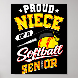 Poster Nièce fière d'une classe terminale de softball 202
