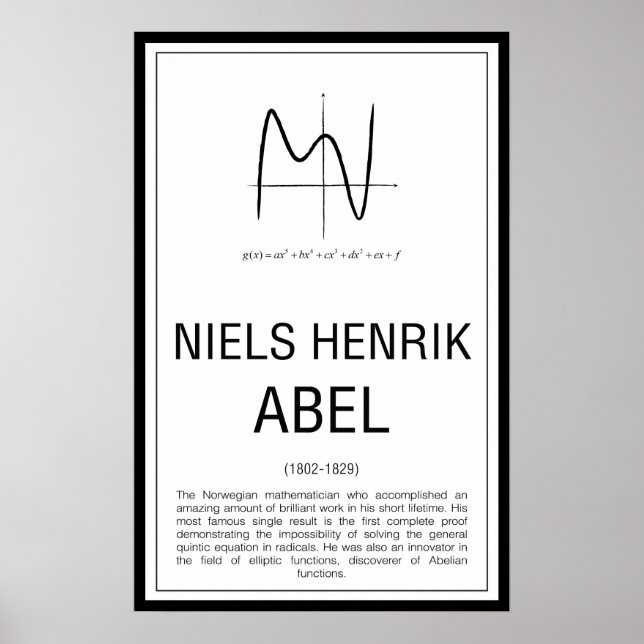 Poster Niels Henrik Abel (Devant)