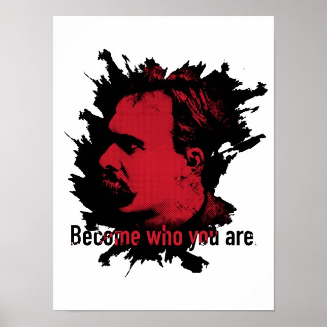 Poster Nietzsche Print - Devenez Qui Vous Êtes (Devant)