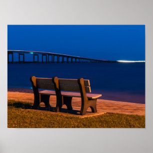 Poster Night Bench Invite to Sit