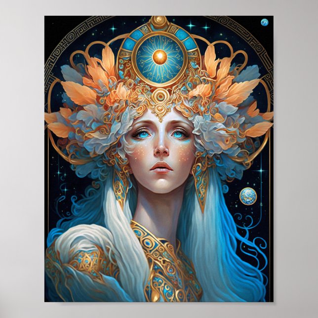 Poster Night Goddess Queen Imaginaire Art (Devant)